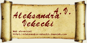 Aleksandra Vekecki vizit kartica